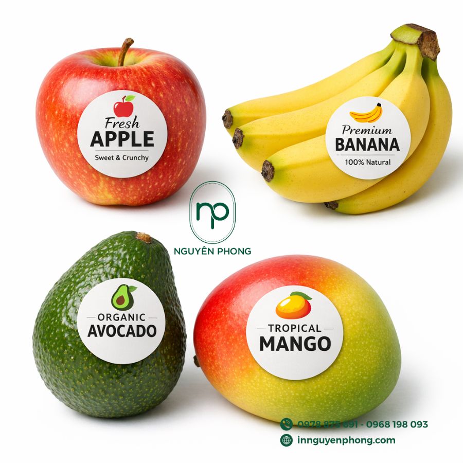 In tem nhãn dán trái cây hoa quả